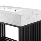 Modway - Gridiron 36" Vanette de salle de bain - Blanc Noir-Matchs non inclus