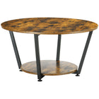 HOMCOM - Table basse industrielle avec étagère - brun rustique-Ajoutez facilement une touche industrielle à votre décoration intérieure