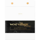 Mead - West Village Carnet à rabat supérieur, 8 po H x 6 po l, 80 feuilles-Design élégant : Couverture blanche minimaliste avec deux fermoirs magnétiques dorés pour un look haut de gamme