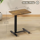 HOMCOM - Bureau debout pneumatique à hauteur réglable - 25,6 po L x 18,9 po l x 43,3 po H - brun rustique-Structure en acier et plateau en panneaux de particules garantissant solidité et stabilité