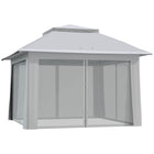 Outsunny - Tente gazébo auvent instantané 12 pi l x 12 pi L - Gris clair-Les évents d'air sur le dessus assurent une bonne ventilation et une dissipation de la chaleur