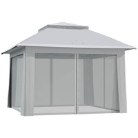 Outsunny - Tente gazébo auvent instantané 12 pi l x 12 pi L - Gris clair-Les évents d'air sur le dessus assurent une bonne ventilation et une dissipation de la chaleur