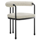 Modway - Turin Dos courbé Boucle et métal Chaise d’accent pour salle à manger - Black Pearl-Chaise à table polyvalente