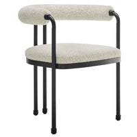 Modway - Turin Dos courbé Boucle et métal Chaise d’accent pour salle à manger - Black Pearl-Chaise à table polyvalente