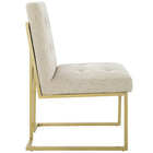 Modway - Privy Acier inoxydable doré Tissu rembourré Chaise d’accent pour salle à manger - Beige doré-Base en acier inoxydable doré