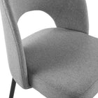 Modway - Rouse Tissu rembourré Fauteuil d’appoint de salle à manger Ensemble de 2 - Noir Gris clair-8