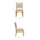 Modway - Mauden Mélange de lin Fauteuil d’appoint de salle à manger Ensemble de 2 - Flocons d’avoine rayés-Rembourrage en mélange de lin rayé