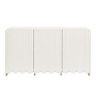Modway - Dahlia Cannelées et festonnées Armoire de rangement de buffet - Blanc-Portes à pousser pour ouvrir