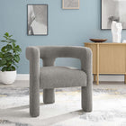 Modway - Kayla Boucle Tapis Fauteuil - Gris clair-Cadre en bois solide
