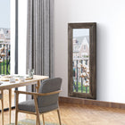 HOMCOM - Miroir sur pied ferme - 23,6 po l x 59,1 po H - marron-2 façons de fixer : montage mural ou appuyé contre le mur (support non inclus), horizontalement ou verticalement 
