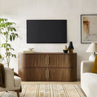 Modway - Radcliffe 63" cannelé Armoire buffet de buffet in Noyer-Console de stockage multifonctionnelle