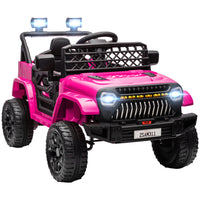 Qaba - Voiture camion 12V pour enfants à chevaucher avec télécommande, portes ouvrables - rose-UTV pour enfants 12V équipé de deux moteurs, offrant 60 minutes d'autonomie 
