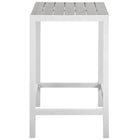 Modway - Maine Terrasse extérieure Bar Table, Blanc gris clair-Lattes de bois synthétique gris clair
