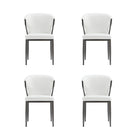 Manhattan Comfort - Lot de 4 chaises de salle à manger modernes Kirsten 52 cm, revêtement similicuir blanc-Chaise de salle à manger moderne pour salle à manger et usage de bureau lot de 4