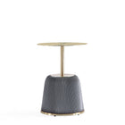 Manhattan Comfort - Lot de 2 tables d’appoint modernes Anderson 40 cm, revêtement similicuir gris-Livré chez vous entièrement assemblé Aucun assemblage requis