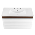 Modway - Render Support mural de 36" Vanette de salle de bain - Blanc Noyer Blanc-Matchs non inclus