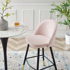 Modway - Cordial Performance Velvet Tabourets de bar - Rose - Ensemble de 2-Jambes en métal noir mat