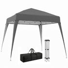 Outsunny - Tente auvent d'extérieur pliante 8 pi l x 8 pi L avec sac de transport - Gris-Convient pour organiser une petite fête, un pique-nique, des sorties à la plage, etc