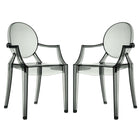 Modway - Casper Fauteuils de salle à manger Ensemble de 2 - Smoke-Pour un usage extérieur/intérieur