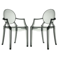 Modway - Casper Fauteuils de salle à manger Ensemble de 2 - Smoke-Pour un usage extérieur/intérieur