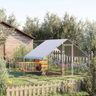 PawHut - Grand poulailler galvanisé enclos à marcher 9,8 pi x 13,1 pi x 6,6 pi-Conçu pour être utilisé avec des cages en bois, ce qui en fait un ajout polyvalent à votre installation de soins pour animaux 