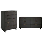 Manhattan Comfort - Granville commode moderne et double commode - gris foncé - ensemble de 2-Commode de chambre moderne-contemporaine avec une touche de glamour comprenant 1 chiffonnier et 1 commode double