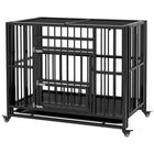 PawHut - Cage pour chien robuste 37 po avec roulettes pour petits et moyens chiens-Pliable pour un rangement efficace, vous faisant gagner de la place 