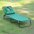 Outsunny - Chaise longue d’extérieur pliante - chaise de bronzage avec ouverture pour le visage - vert-Le tissu oxford respirant sèche rapidement et reste frais en été