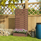 Outsunny - Jardinière surélevée avec treillis pour plantes grimpantes - brun clair-Structure en aluminium thermolaqué prête pour l'extérieur
