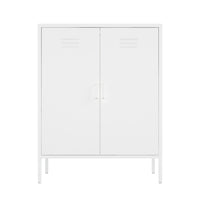 Manhattan Comfort - Naomi 31,5 po Buffet d’Appoint Moderne - Blanc-Armoire d’appoint moderne en métal parfaite pour le rangement et l’organisation