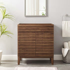 Modway - Render 30" Armoire de toilette de salle de bain (lavabo non inclus) - Noyer-Étagère de rangement réglable