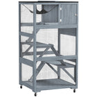 PawHut - Catio extérieur 66 po H sur roulettes avec plateformes et hamac-Combine des rampes pour chats, des boîtes de couchage, des hamacs et des plateformes 