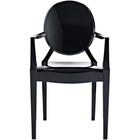 Nicer Furniture - fauteuil fantôme de Louis XVI - noir - 2 pièces-Fabriqué en polycarbonate noir moulé robuste
