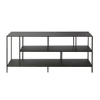 Hudson&Canal - Meuble TV Winthrop avec étagères métalliques pour téléviseurs jusqu'à 60 pouces - Bronze noirci-Un design contemporain moderne peut accueillir des téléviseurs jusqu'à 60 pouces pour votre espace de divertissement