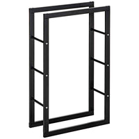 HOMCOM - Support à bois de chauffage extérieur-Porte-bûches pratique, maintient les bûches bien serrées et en sécurité 
