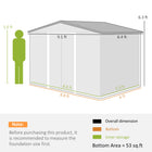 Outsunny - abri de jardin 9 pi x 6 pi avec kit de fondation-Le toit incliné empêche l'accumulation d'humidité et d'eau de pluie
