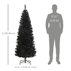 HOMCOM - Sapin de Noël artificiel de 6 pi avec ouverture automatique - Noir-Convient aux salles, aux écoles et à la maison 