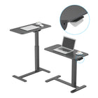 ShoppingAll - Table D’Appoint Mobile Réglable Pneumatique Avec Roulettes Cachées Et Plateau Inclinable 31,5" – Noir-7