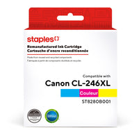 Staples - Cartouche d’encre Canon CL-246XL remise à neuf - rendement élevé - colour-Colour