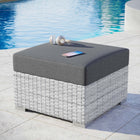 Modway - Convene Terrasse extérieure Ottoman in Charbon gris clair-Cadre en aluminium revêtu en poudre
