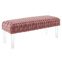 Modway - Prologue Tissé Performance Velvet Ottoman - Rose poussiéreuse-Ottoman en velours
