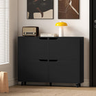 HOMCOM - Armoire à chaussures avec 4 tiroirs rabattables pour rangement - noir-Fabriqué en panneau de particules revêtu de mélamine pour plus de durabilité et un nettoyage facile 