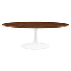 Modway - Lippa Ovale de 48 po Bois Table basse - Noyer-Table basse moderne