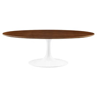 Modway - Lippa Ovale de 48 po Bois Table basse - Noyer-Table basse moderne