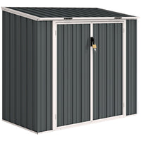 Outsunny - Abri pour bacs à ordures 5 pi x 3 pi pour 2 poubelles-Double porte avant pour un accès facile aux bacs et pour les retirer/placer à l'intérieur  
