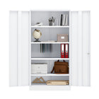 Ceha - Armoire de rangement métallique BDM-180 avec étagères réglables - Blanc-Idéal pour les garages, bureaux, buanderies ou ateliers