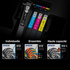 Epson - Cartouches d’encre T212 - Capacité standard - Noir/Couleur CMJ-Le système d’impression Epson est particulièrement conçu pour être utilisé avec les encres d’origine Epson. L’utilisation d’encres non authentiques peut entraîner des dommages qui ne sont pas couverts par la garantie limitée de l’imprimante