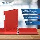 Davis Group Super économie, Reliure à anneaux ronds 1 po, paquet de 6 – Rouge-Polypropylène sans PVC