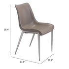 Zuo - Magnus Chaise de salle à manger - Brun/Argent - Ensemble de 2-Garantie limitée de 3 ans