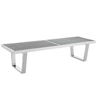 Modway - Sauna 5' Acier inoxydable Banc - Argent-Acier inoxydable poli